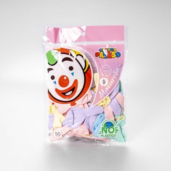 GLOBOS MACARRON PASTEL 9 COL. SURT. BOLSA C50 C.100